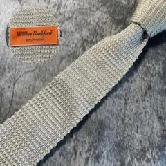 Wilkes Bashford グレー ニットネクタイ