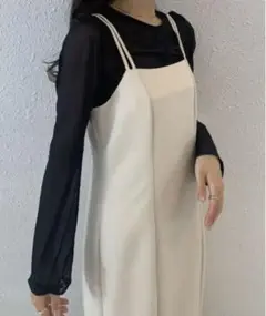 JUNOAH Iラインキャミワンピース アイボリー Mサイズ