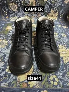 CAMPER レザー ミッドカット スニーカー ブラック　size26相当のサムネイル