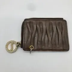 SAZABY ブラウン コインケース IDウィンドウ付き