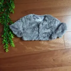 【H&M】 グレー ファー ジャケット 92cm