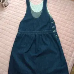 可愛いNATURAL LAUNDRY ジャンパースカート デニム