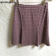 MICHEL KLEIN ミニスカート 幾何学模様 ボルドー フレア 40のサムネイル