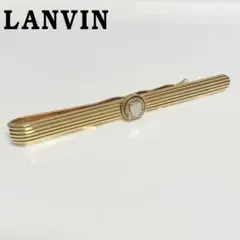 P22【美品】LANVIN⭐️ゴールドカラー ネクタイピン ストライプデザインのサムネイル