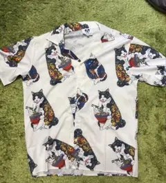 TIDE BEAR アロハシャツ M 猫柄