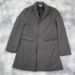 imp【S】チェスターコート　グレー　厚手　小さいサイズ　メンズ　秋冬　毛混