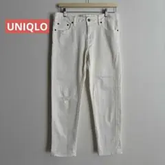 UNIQLO ユニクロ　ホワイトダメージ加工　デニムパンツ