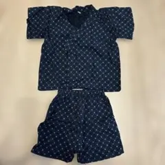 甚平 上下セット サイズ90 紺色柄