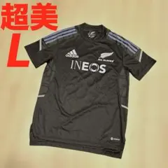 超美✨adidas ALL BLACKS INEOS TシャツL ラグビーシャツ