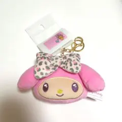 マイメロディ　日焼け　ヒョウ柄　レオパードリボン　マスコットキーホルダー