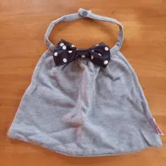 グレーの水玉リボンスタイ