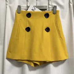 新品タグ付き ZARA ミニスカートパンツ　黄色　イェロー　スカパン　スコート