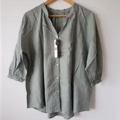 リネンブラウス 長袖