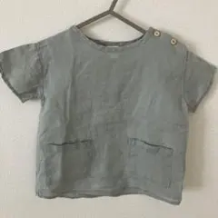リネン グレー 半袖トップス 92