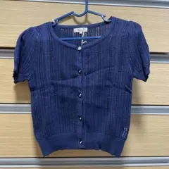 Allamanda ネイビー 半袖カーディガン 38