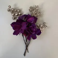 成人式前撮り 紫 金 髪飾り ヘッドドレス ヘッドパーツ ウェディング 卒業式袴