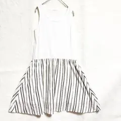 オリーブデオリーブ ホワイトストライプノースリーブチュニック　Mのサムネイル