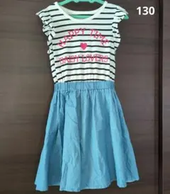 DAISY LOVERSストライプ柄ノースリーブワンピース130cmのサムネイル