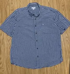 【ビッグサイズ 2XL】カーハート 刺繍ロゴ 半袖 チェックシャツ ブルー BDのサムネイル