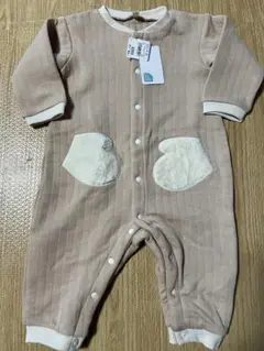 ベージュロンパース 80cm