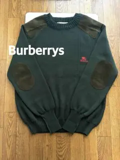 バーバリーズ　Burberrys エルボーパッチニット　セーター　42 カーキ