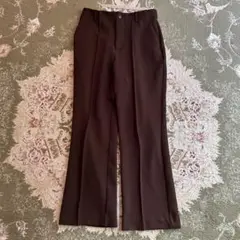 earth music&ecology センターシームフレアパンツ　ブラウン