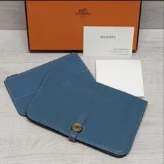 極美品】HERMES ドゴンGM 長財布 スイフト ブルーパオン - メルカリ
