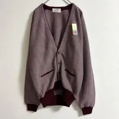 90s ヴィンテージ　長袖カーディガン　総柄　メンズライク　レトロ　ユニセックス