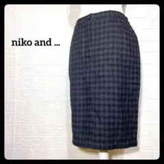 ☆古着☆　ニコアンド スカート チェック柄 タイト XL　美品　ブラック　グレー