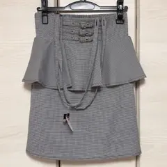 タグ付き新品【MARS】フリルペプラムスカート サスペンダー付き チェック