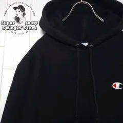 人気 チャンピオン リバースウィーブ スウェット パーカー M ブラック 古着