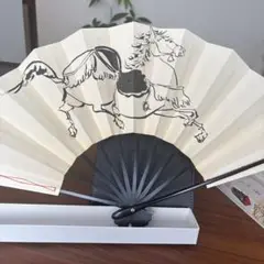 馬の絵 舞扇子 専用ケース付き