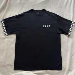 VANS Tシャツ ブラック チェッカーフラッグ 袖のサムネイル