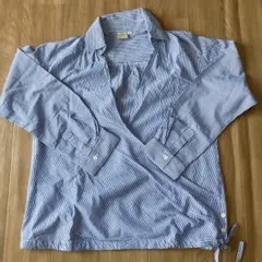 ストライプ カシュクール風ブラウス Sサイズ