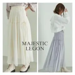 MAJESTIC LEGON ロマンティックボリュームシアースカート アイボリー