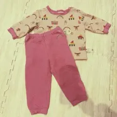 Disney ベビーパジャマ 90cm ピンク ユニクロ　キルト