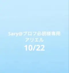 Sary@プロフ必読様専用|アリエル10/22