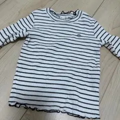 【branshes】ストレッチテレコ長袖Tシャツ ボーダー 90cm