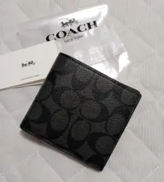 【オープン価格】新品COACH 二つ折り財布 シグネチャー アウトレット