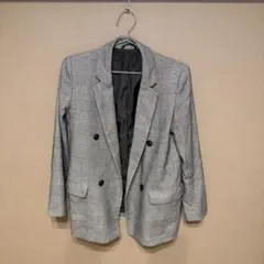 GU チェック柄 ダブルブレストジャケット　 Mサイズ