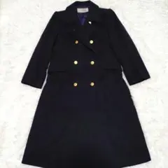 ロングコート ウール 金ボタン ウールコート ブラック 黒