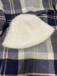 ホワイト ファーバケットハット