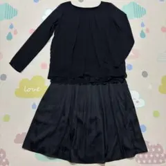 コムサイズム　セレモニードレス　セットアップ　長袖ブラウス　膝丈スカート