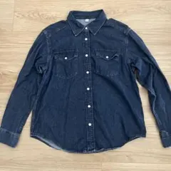 【新品未使用品】GU ダークブルー デニムシャツ