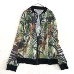 274 シアーブルゾン　ボタニカル柄　シースルー　美品　透け感