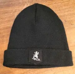agnes b. アニエスベー トカゲ ロゴ 刺繍 ニット キャップ ブラック