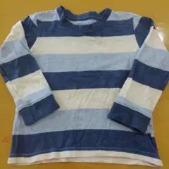 ELFINDOL 青白ストライプ　ロング Tシャツ 100cm