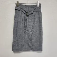 C.O.L.Z.A グレー チェック柄 ベルト付きスカート