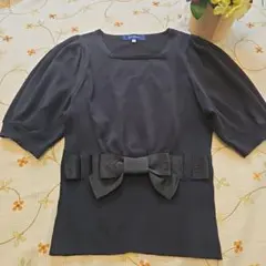 エムズグレイシー♡ニット　40　パフスリーブ　グログランリボンのサムネイル