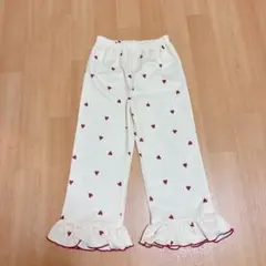 ハートフリンジワッフルワイドパンツ